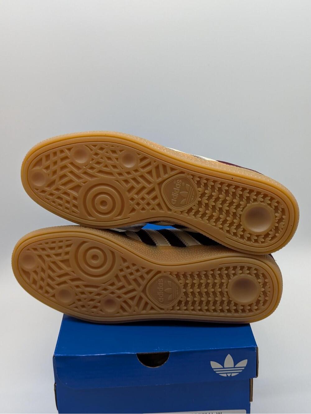 Women's Size 9 Adidas Handball Spezial Maroon Burgundy White Sneakers JP8726 New - Picture 7 of 9